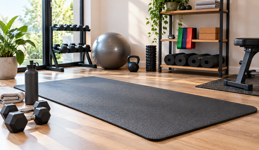 Modern Home Gym with Yoga Mat