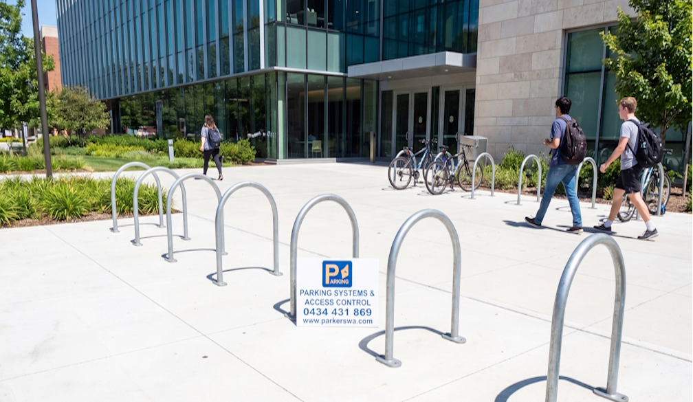 Bicycle rack safety parking system
