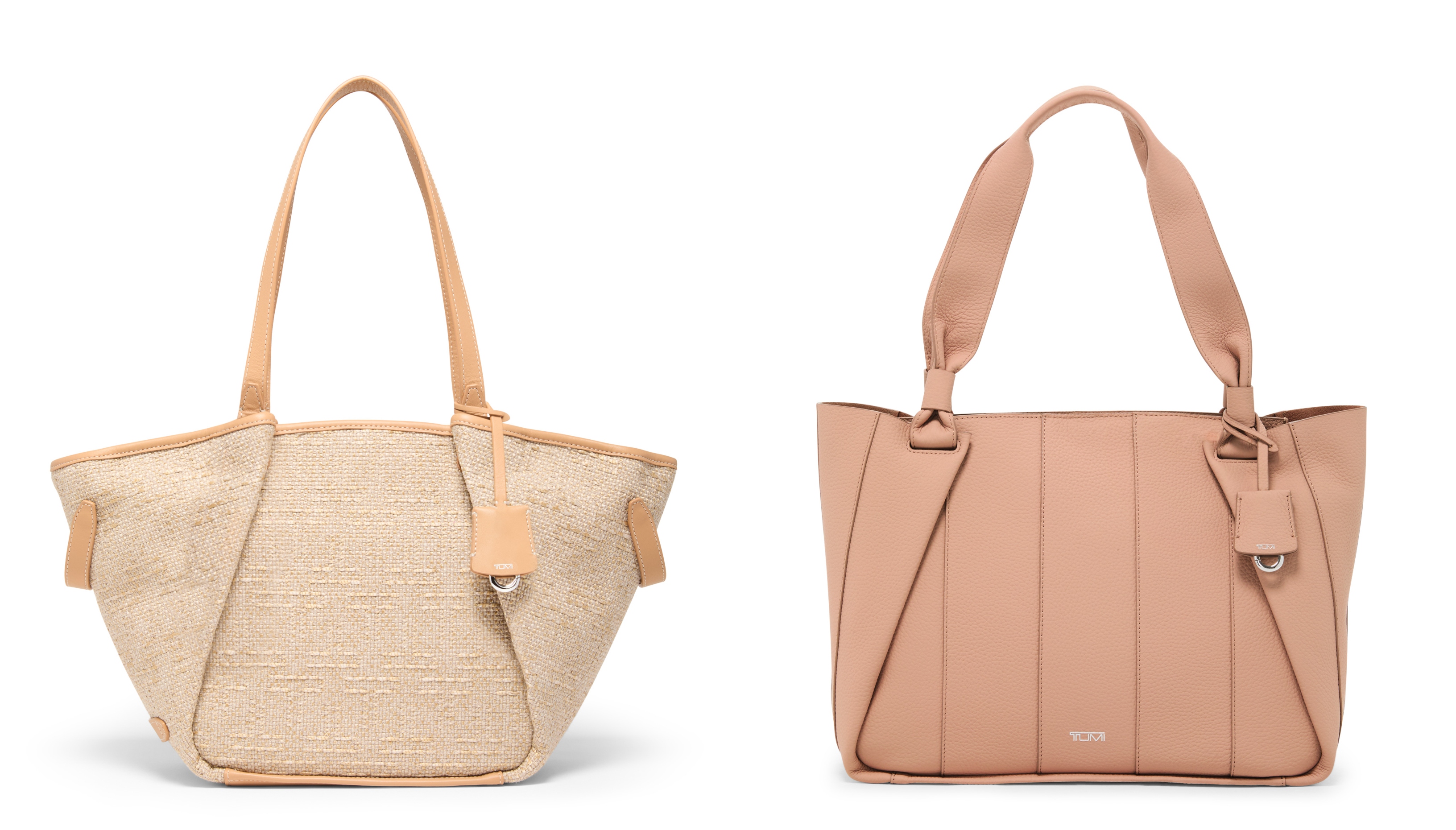 (L to R): Georgica Lima Medium Tote in Natural/Sand and Valorie Tote in Lily