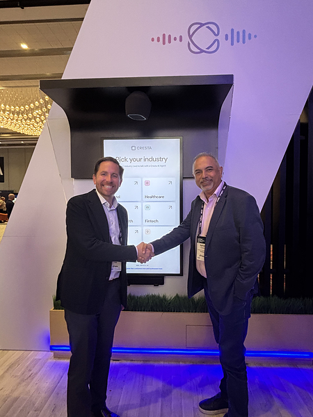 Ashish Chawla, Head, CX and Consulting, Firstsource (left), with Alex Cramer, Chief Revenue Officer of Cresta (right)