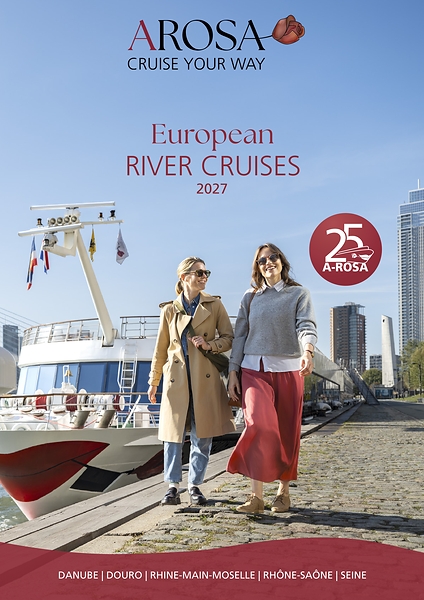 The A-ROSA brochure “European River Cruises 2027” has been launched with a new look. The A-ROSA brochure “European River Cruises 2027” has been launched with a new look.