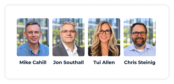 Pictured L-R: Mike Cahill, EVP and Chief Operating Officer; Jon Southall, SVP and Chief Technology Officer; Tui Allen, SVP and Chief Product Officer; and Chris Steinig, Chief Information Officer.