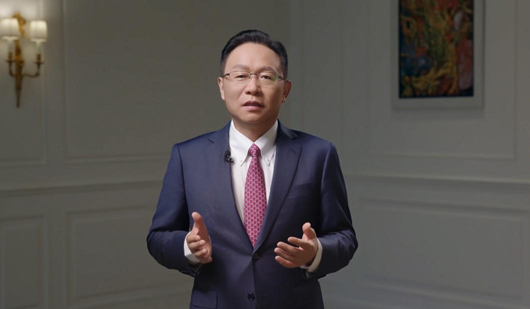 David Wang, Deputy Chairman of the Board and Rotating Chairman at Huawei, delivering a keynote at Huawei Connect Europe 2026