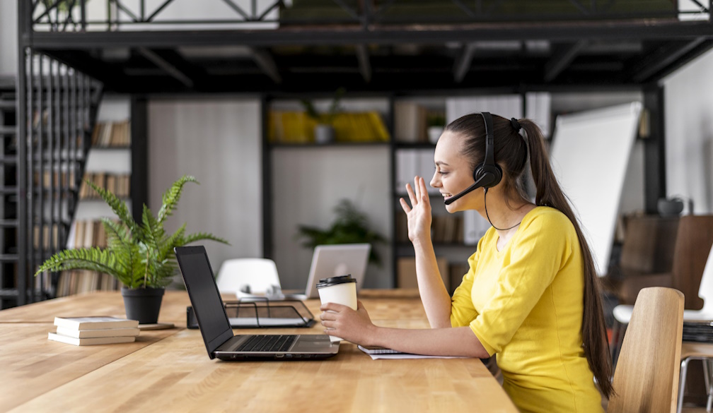 portrait-female-work-having-call